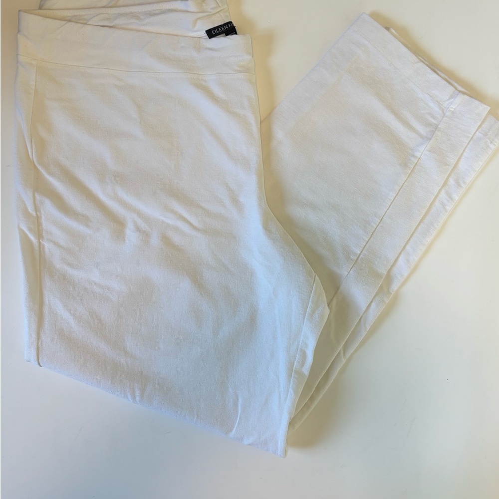 Bundle 2 for $30! Eileen Fisher White Stretch Crepe Ankle Pants XL Coastal